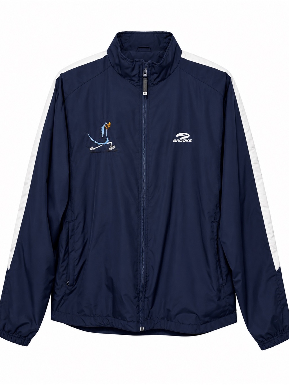 Brooks Men’s Large Navy White Windbreaker Jacket Randolph Roadrunners
